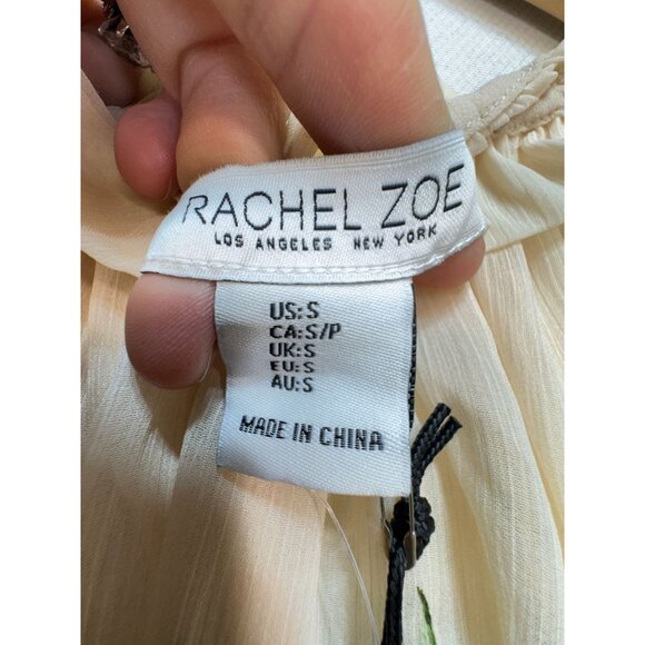 NWT Rachel Zoe Floral Sheer Long Sleeve Blouse w/ Inner Womens S Multicolor - Picture 2 of 15